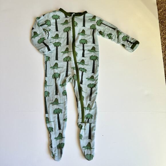 Kickee Pants Dinosaur Bamboo Zipper Sleeper 6-9m Baby - Picture 2 of 10